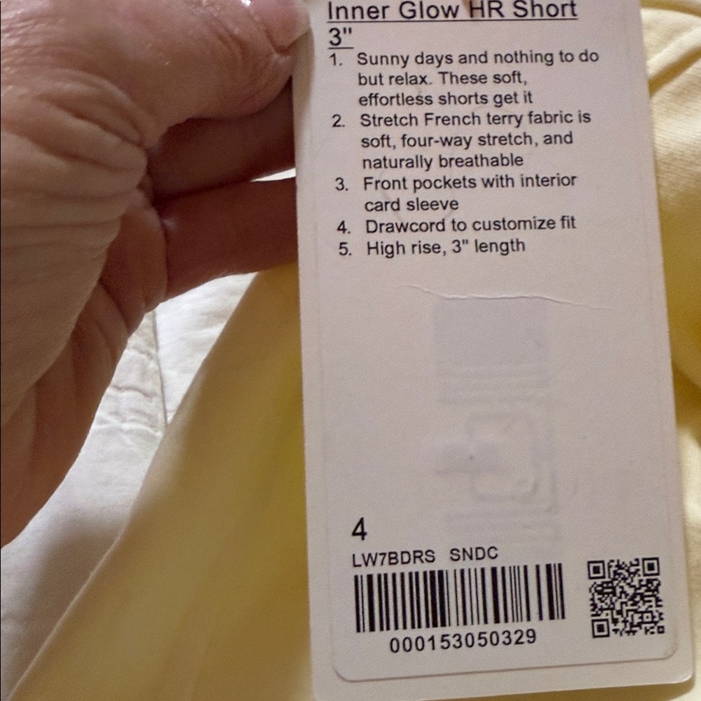 Lululemon Athletica Light Yellow Inner Glow HR Shorts 3” NEW - Picture 5 of 5